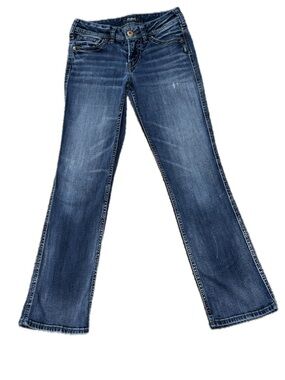 👖🌵 SILVER JEANS Women’s Suki Slim Boot Mid Rise Y2K Medium Wash Sz 28